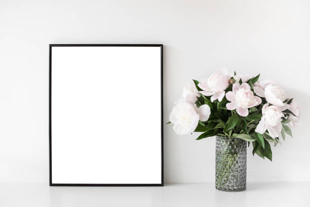 istock scandinavian style home loft decor with peony flowers 961804014