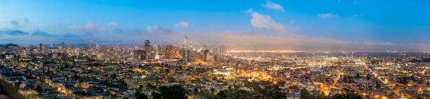 istock Blue hour panorama of  entire San Francisco skyline. 961804212