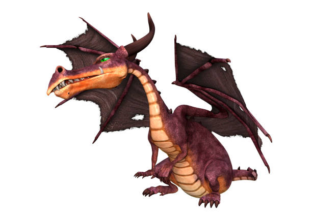 istock 3D illustration fairy tale dragon on white 961804344