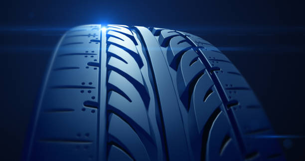 istock Close up car tire with lens flare 961812096