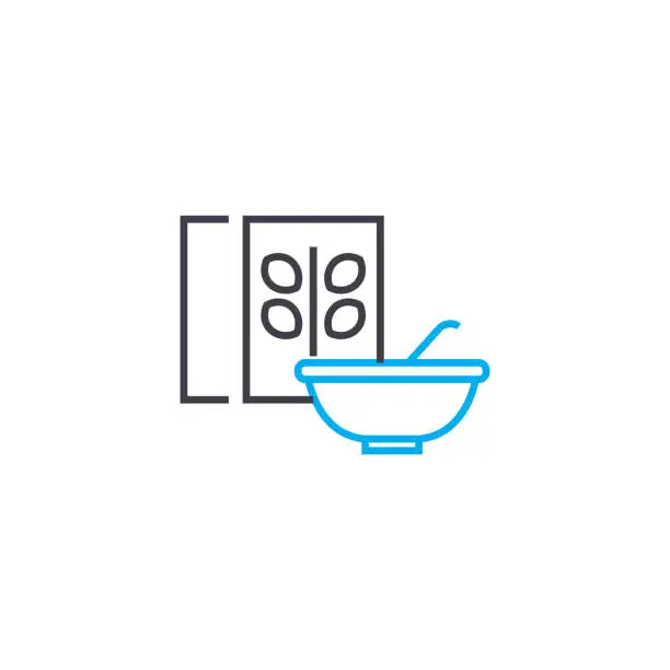 Vector illustration of Vegetarian dish linear icon concept. Vegetarian dish line vector sign, symbol, illustration.