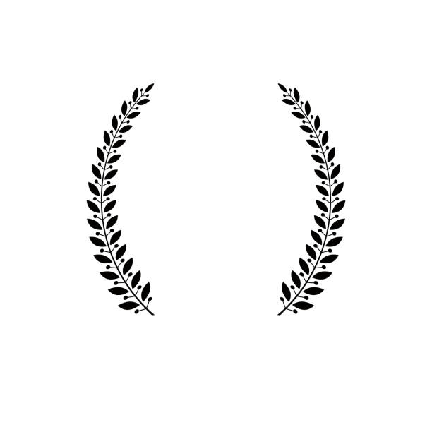 istock Laurel Wreath floral heraldic element. Heraldic Coat of Arms decorative sign isolated vector illustration. 961822442