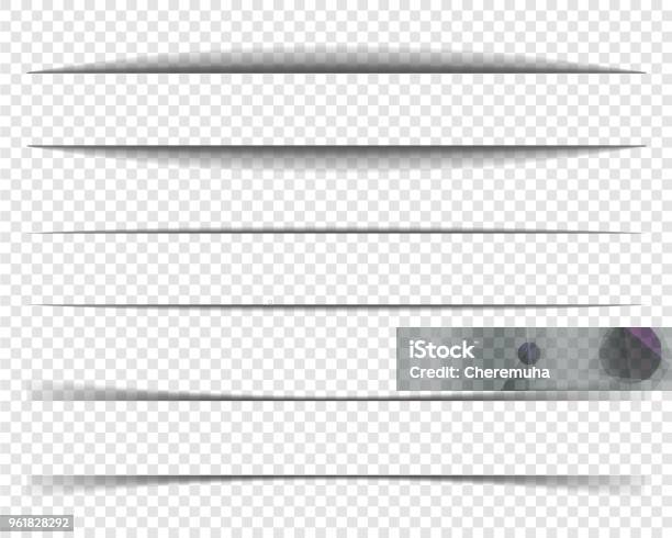 Page Divider Set Paper Shadow Effects Frame Shadows Stock Illustration - Download Image Now