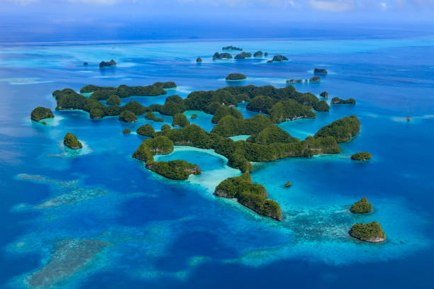 Palau Seventy Island - World heritage site - Palau Seventy Island - World heritage site - palau stock pictures, royalty-free photos & images