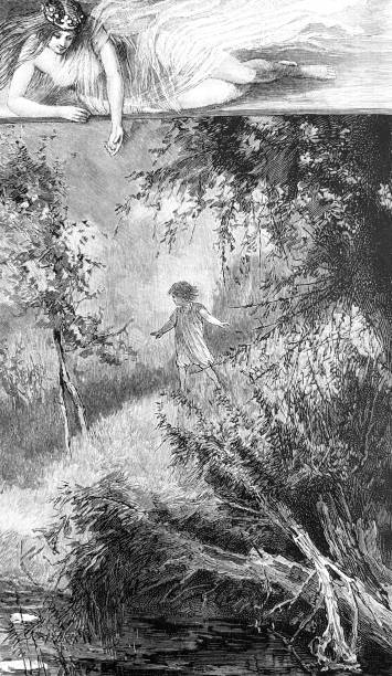istock Girl in the forest sheltered by an angel 961865948