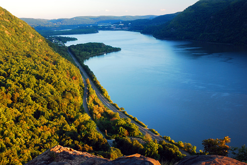 A view from a cliff trail gives a splendid view of the Hudson River and the Hudson Highlands