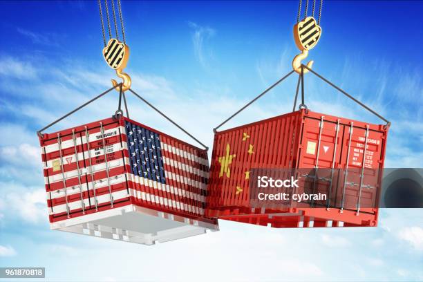 Economic Trade War Between Usa And China Stock Photo - Download Image Now - China - East Asia, USA, Tariff