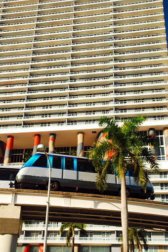 The Miami PeopleMover cruises through the city, providing free rides to many downtown destinations