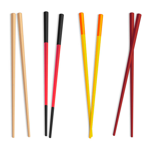 ilustraciones, imágenes clip art, dibujos animados e iconos de stock de realista 3d detallada palillos de comida establecido. vector de - chopsticks