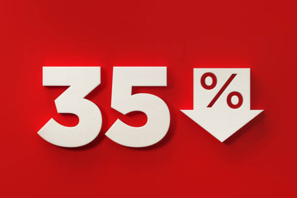 istock Thirty Five Percent Off Discount Symbol On Red Background 961881712