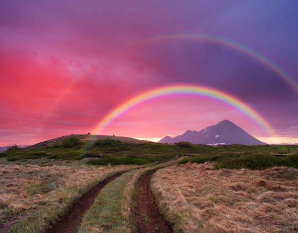 istock Fantastic beautiful rainbow in Iceland 961881882