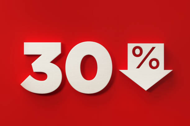 istock Thirty Percent Off Discount Symbol On Red Background 961881886