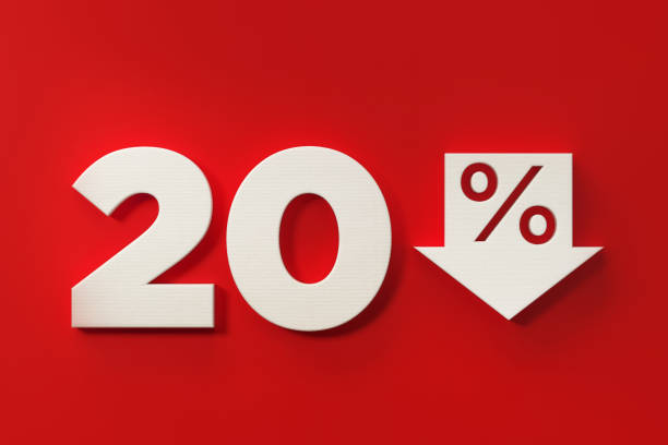 istock Twenty Percent Off Discount Symbol On Red Background 961882818