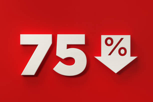 istock Seventy Five Percent Off Discount Symbol On Red Background 961885214