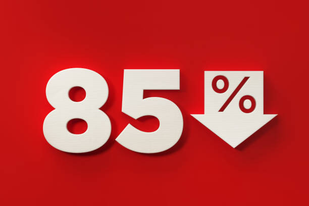 istock Eighty Five Percent Off Discount Symbol On Red Background 961885834