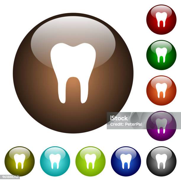 Tooth Color Button Single Tooth Color Glass Buttons Stock Illustration - Download Image ...