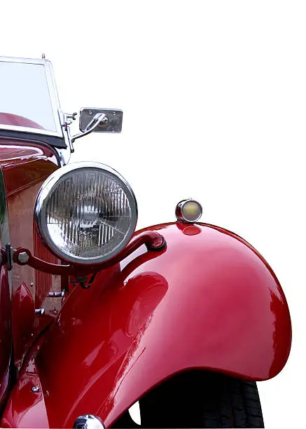 Photo of Red oldtimer detail (with clipping path)