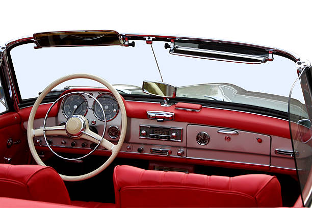 istock Oldtimer convertible luxury car cockpit (with clipping pa 96189322