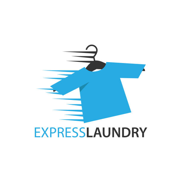 ドライ クリーニング アイコン、ランドリー フラット デザインのロゴを表現します。 - clothes washer flash点のイラスト素材／クリップアート素材／マンガ素材／アイコン素材