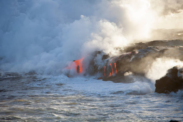 istock Lava flow ocean entry Big Island, Hawaii 961893888
