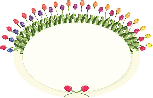 Tulip Plaque vector art illustration