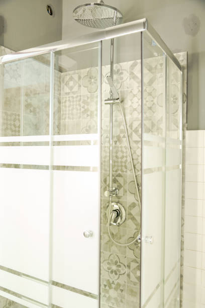istock Modern shower with glass door 961898946