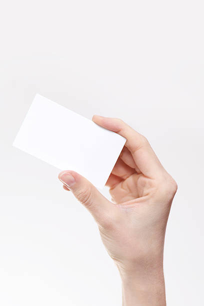 istock Woman hand holding a blank business card 96189950