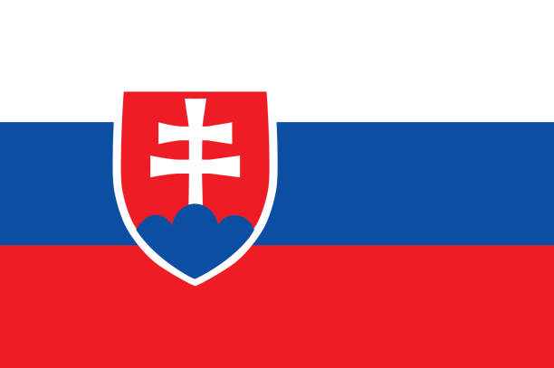 slovakya'nın renkli bayrak - slovakia stock illustrations