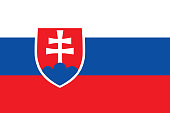 Colored flag of Slovakia