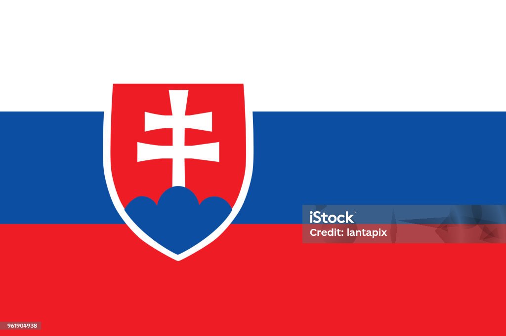 Colored flag of Slovakia Slovakia stock vector