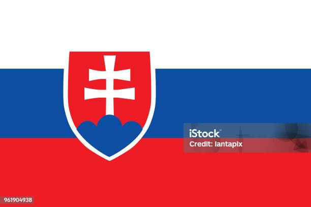 Colored Flag Of Slovakia Stock Illustration - Download Image Now - Slovakia, Flag, Backgrounds