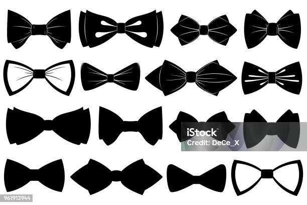 Set Of Different Bow Ties Stock Illustration - Download Image Now - Bow Tie, Vector, Icon Symbol