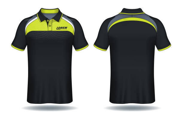 istock T-shirt polo design,Green and black layout sport jersey template. 961914576