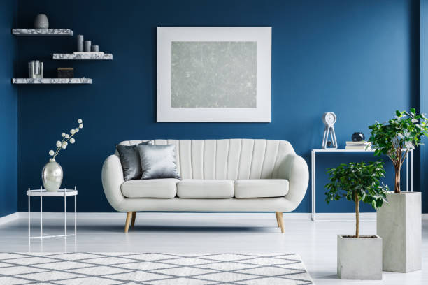 istock White and blue living room 961924636