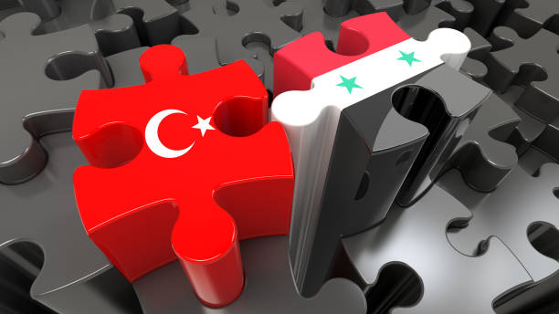 istock Turkey and Syria flags on puzzle pieces. Political relationship concept. 961938852