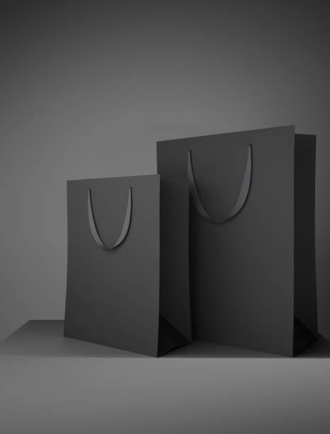 istock Blank black shopping bags 961950834
