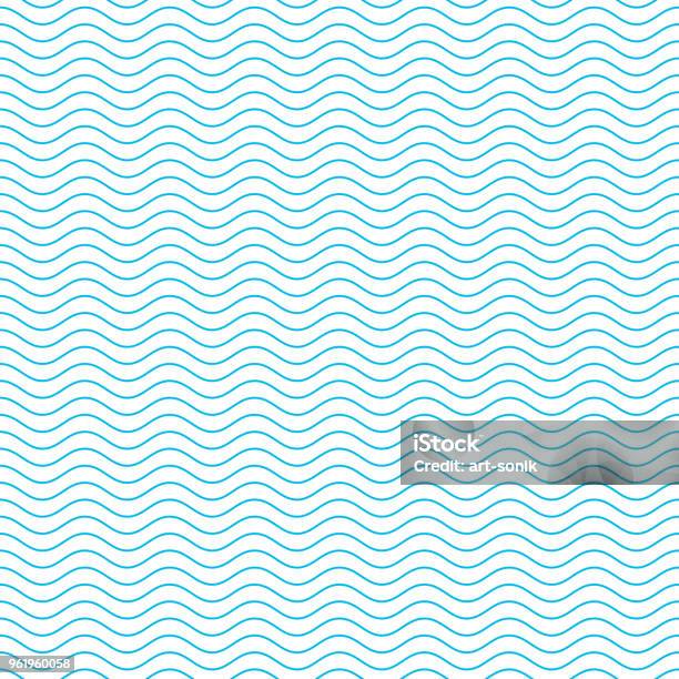 Seamless Wave Pattern Stock Illustration - Download Image Now - Wave - Water, Pattern, In A Row