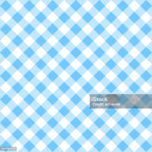 Gitenge Patterns Blue Blue Gingham Pattern Stock Illustration - Download Image Now - Picnic ...