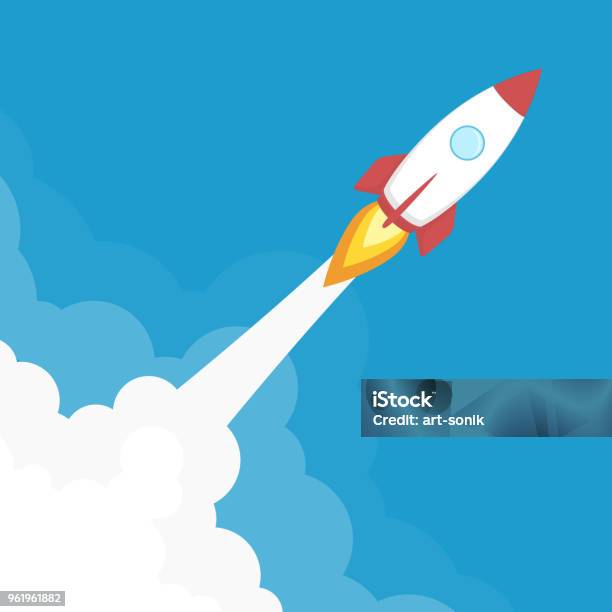 Rocket Launch Banner Stock Illustration - Download Image Now - Rocketship, Launch Event, Computer Graphic