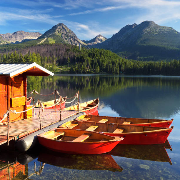 istock Beautiful boat on the lake 961966092
