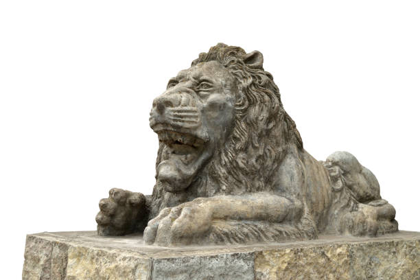 istock stone lion sculpture isolated on white background 961967548