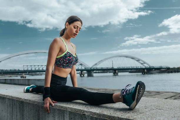 istock Stretching her way to a stress-less life 961971062