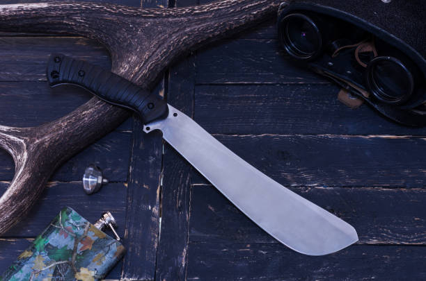 istock Knife with a fixed blade. Knife for cleaning the forest. 961971172