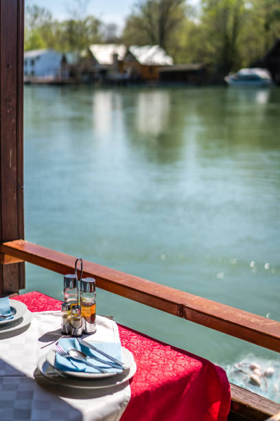 istock Wooden riverside restaurant in Ada Bojana 961973426