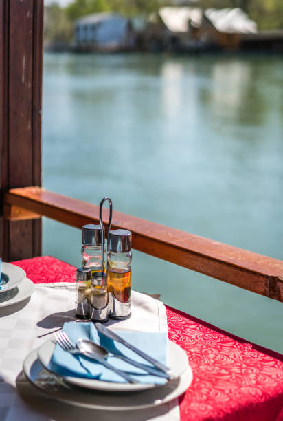 istock Wooden riverside restaurant in Ada Bojana 961973516