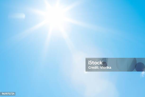 Sun In A Blue Sky 50 Megapixels Stock Photo - Download Image Now - Sky, Sun, Sunlight