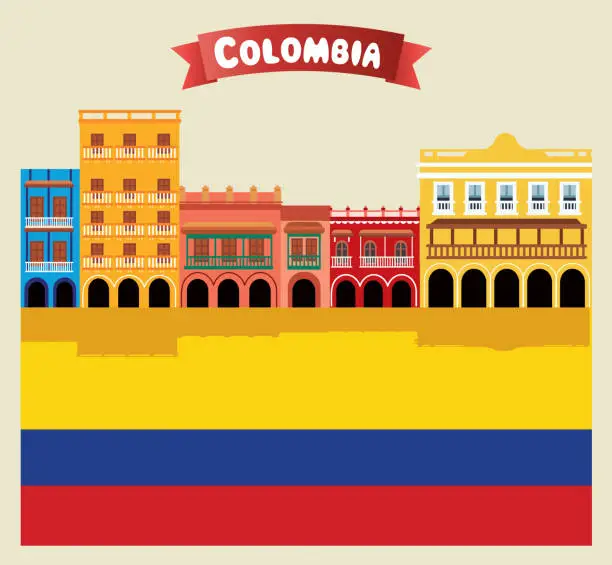 Vector illustration of Colombia, Cartagena