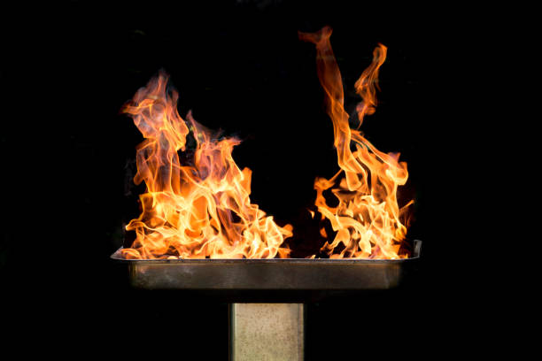 istock burning barbecue grill in the garden 961981798