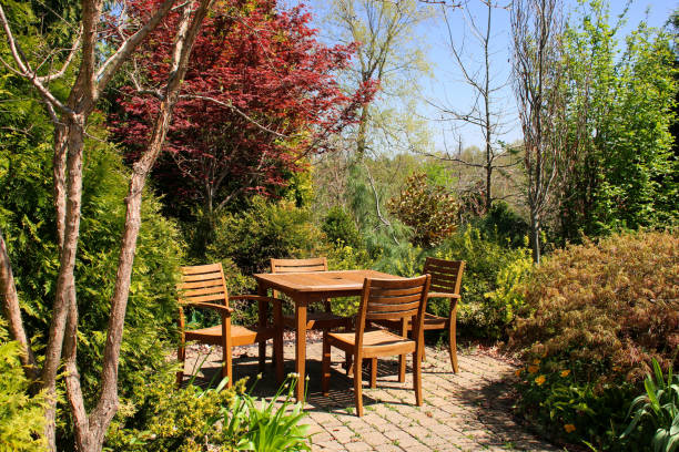 istock Wood table in the garden 961981986