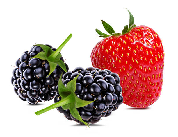 istock Blackberry and strawberry
isolated on white 961984010
